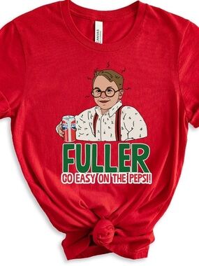 NWT Kids Etsy Bella Canvas Red Tee with Fuller Home Alone Graphic  medium kids